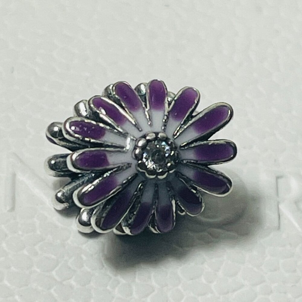 Pandora Purple Daisy Charm February Birthday Birthstone Silver 925 ale